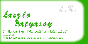 laszlo matyassy business card